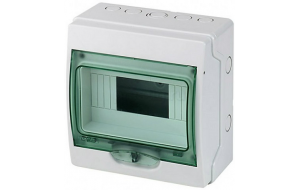 Щит распределительный навесной ЩРн-П-8 пластиковый белый прозрачная дверь IP65 Kaedra
