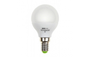 Лампа светодиодная PLED-ECO-G45 5Вт шар 3000К тепл. бел. E14 400лм 220-240В JazzWay 4690601036896