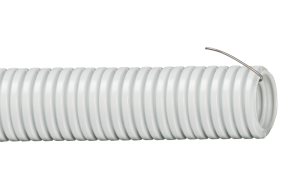 Труба гофрированная ПВХ 16мм с протяжкой серая (100м)